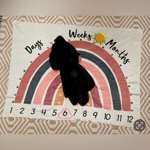Boho Rainbow Milestone Photo Blanket